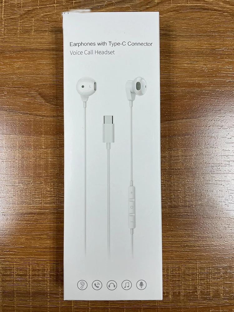 KTX-403219 Type-C Stereo Earbuds with Mic and Volume Control for iPhone 15