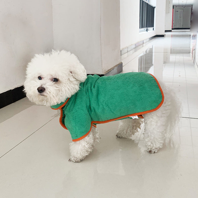 JMT-101322 Fast Drying Microfiber Pet Bathrobe for Small to Large Dogs with Adjustable Towel Grooming Coat