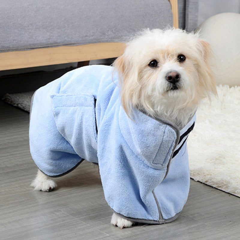 JMT-101322 Fast Drying Microfiber Pet Bathrobe for Small to Large Dogs with Adjustable Towel Grooming Coat