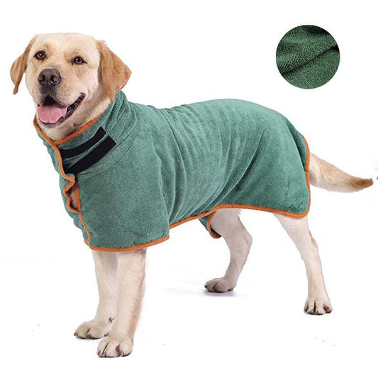 JMT-101322 Fast Drying Microfiber Pet Bathrobe for Small to Large Dogs with Adjustable Towel Grooming Coat