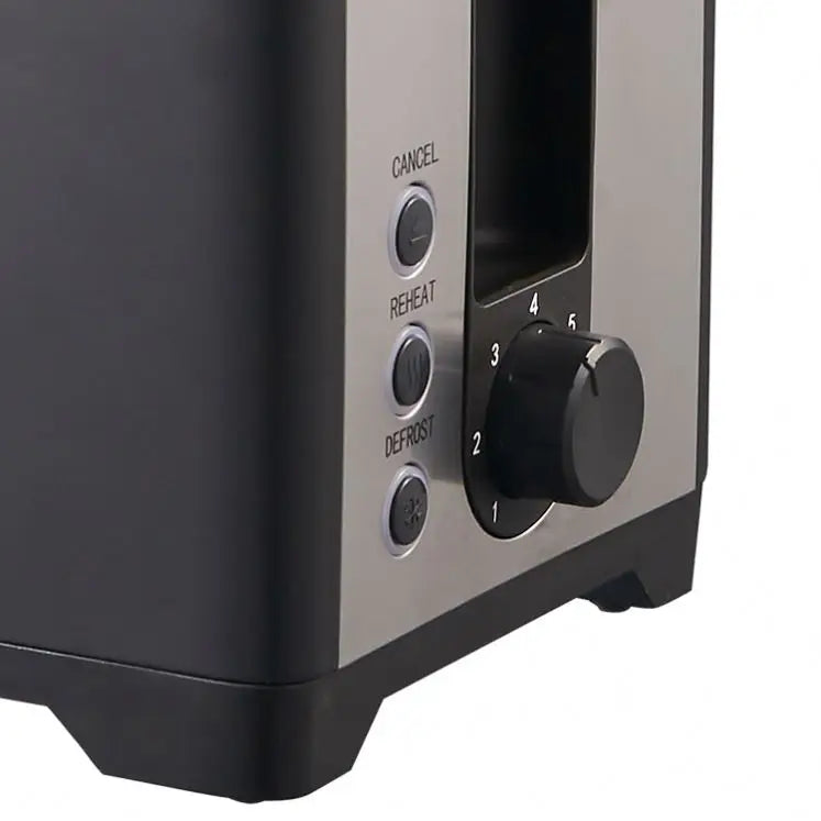 KTX-174739 Retro 2 Slice Portable Black Stainless Steel Toaster