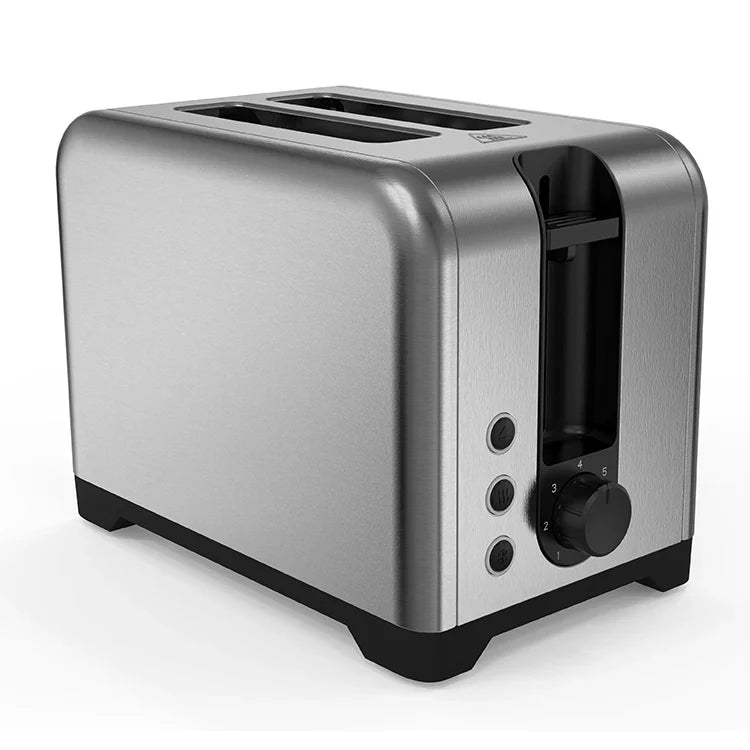 KTX-174739 Retro 2 Slice Portable Black Stainless Steel Toaster