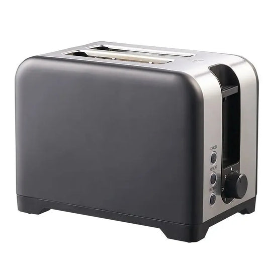 KTX-174739 Retro 2 Slice Portable Black Stainless Steel Toaster