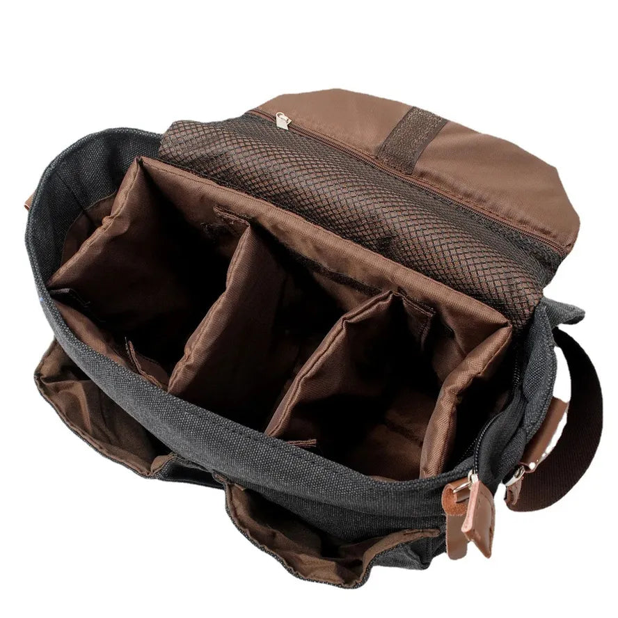KTX-007571 Canvas Crossbody Shoulder Bag for Micro SLR Cameras - Eco-Friendly Design