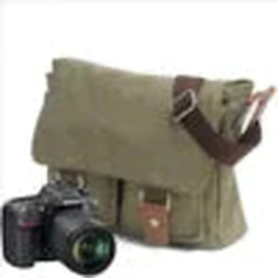KTX-007571 Canvas Crossbody Shoulder Bag for Micro SLR Cameras - Eco-Friendly Design