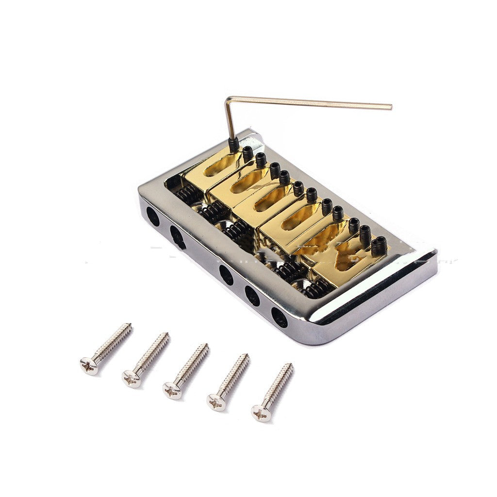 KTX-370707 Six String Guitar Bridge with Silver Brass Saddle