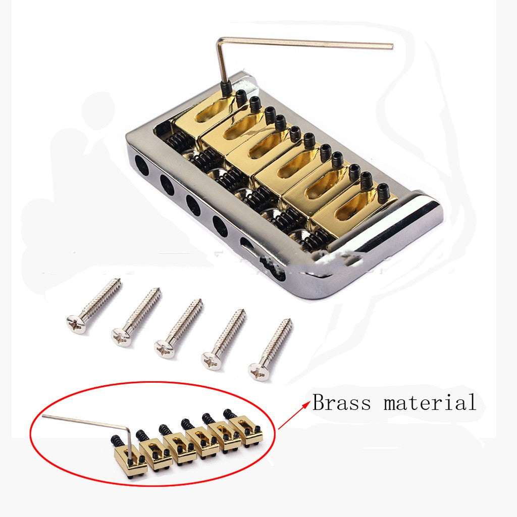 KTX-370707 Six String Guitar Bridge with Silver Brass Saddle