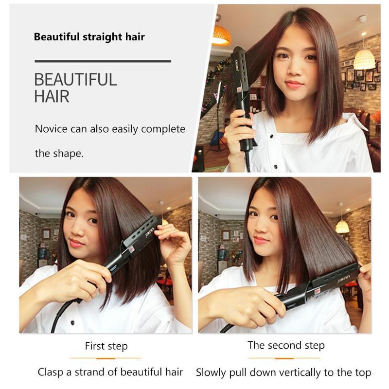 KTX-460435 Lili HS-1808 Hair Straightener with Widened Panel and Fast Heating, Dual Dry/Wet Use, Four Temperature Settings