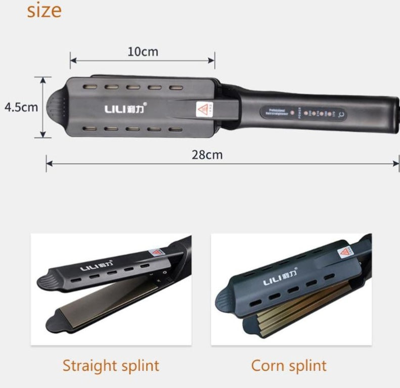 KTX-460435 Lili HS-1808 Hair Straightener with Widened Panel and Fast Heating, Dual Dry/Wet Use, Four Temperature Settings