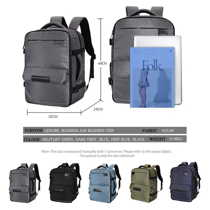 KTX-052051 Waterproof Nylon Laptop Backpack with USB Charging Port and Large Capacity for Students