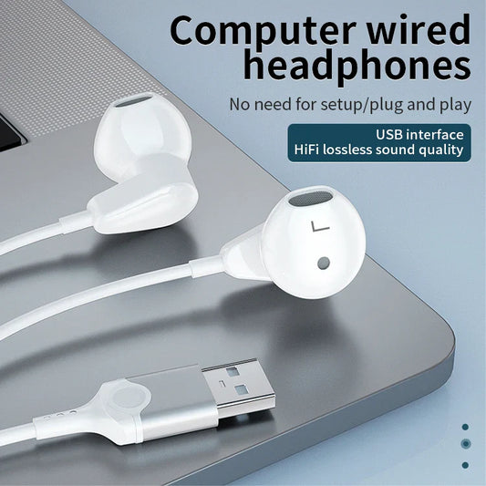 KTX-158035 USB Wired Gaming Headphones with 2.3M Cable, Built-in Microphone and Volume Control