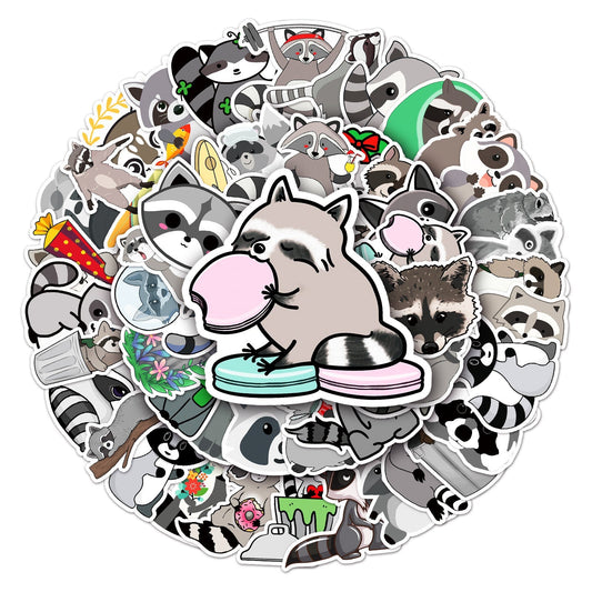 KTX-153747 Coati Cute Decorative Waterproof Stickers - 50 Sheets (5.5-8.5cm)