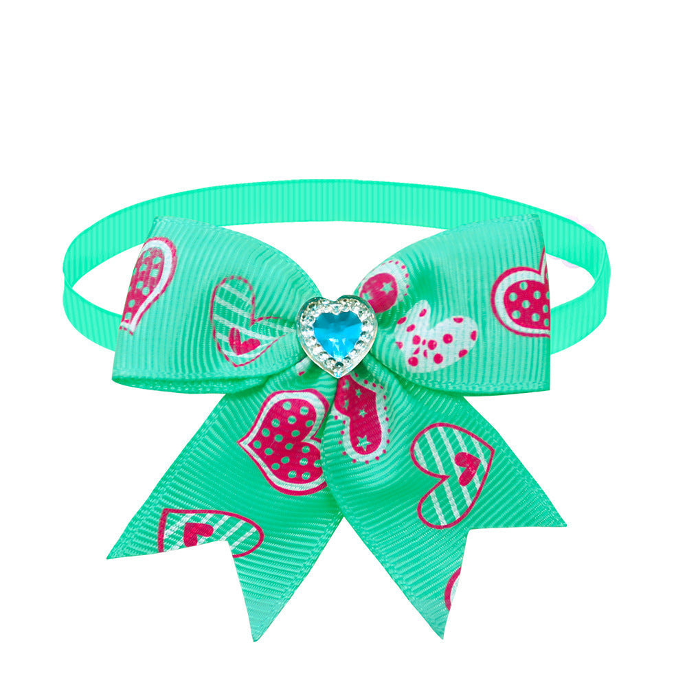 JMT-120778 Pet Love Candy Color Diamond Bow Tie for Pets - Polyester Spring & Autumn Accessory