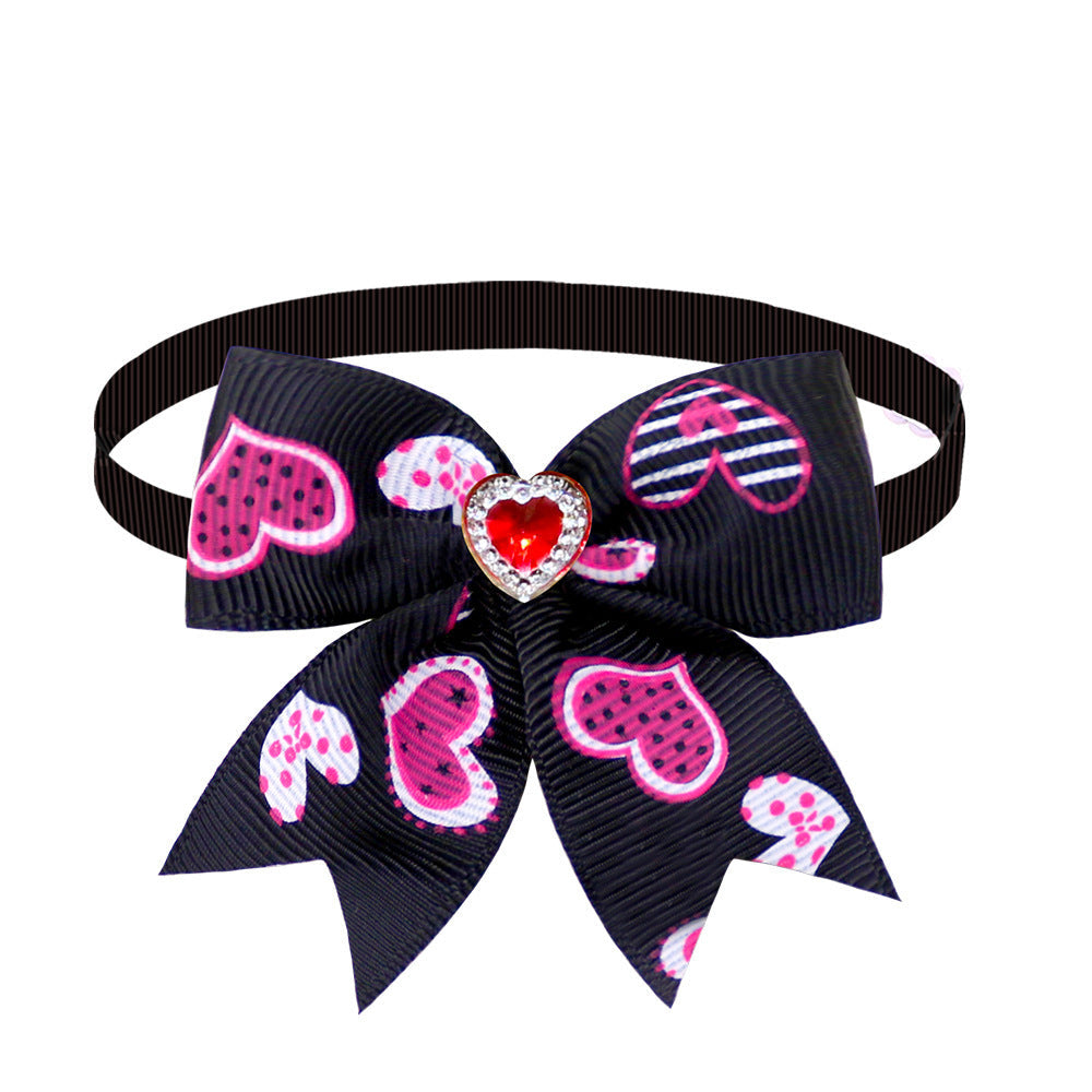 JMT-120778 Pet Love Candy Color Diamond Bow Tie for Pets - Polyester Spring & Autumn Accessory