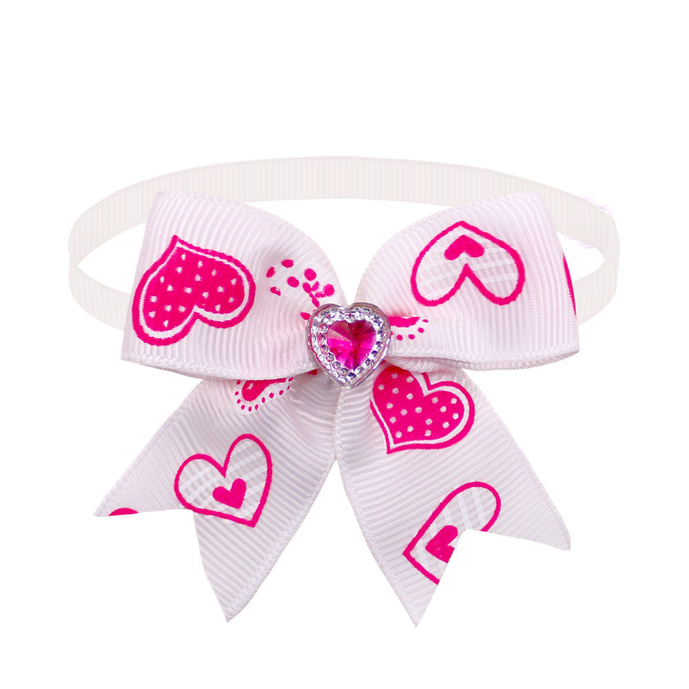 JMT-120778 Pet Love Candy Color Diamond Bow Tie for Pets - Polyester Spring & Autumn Accessory