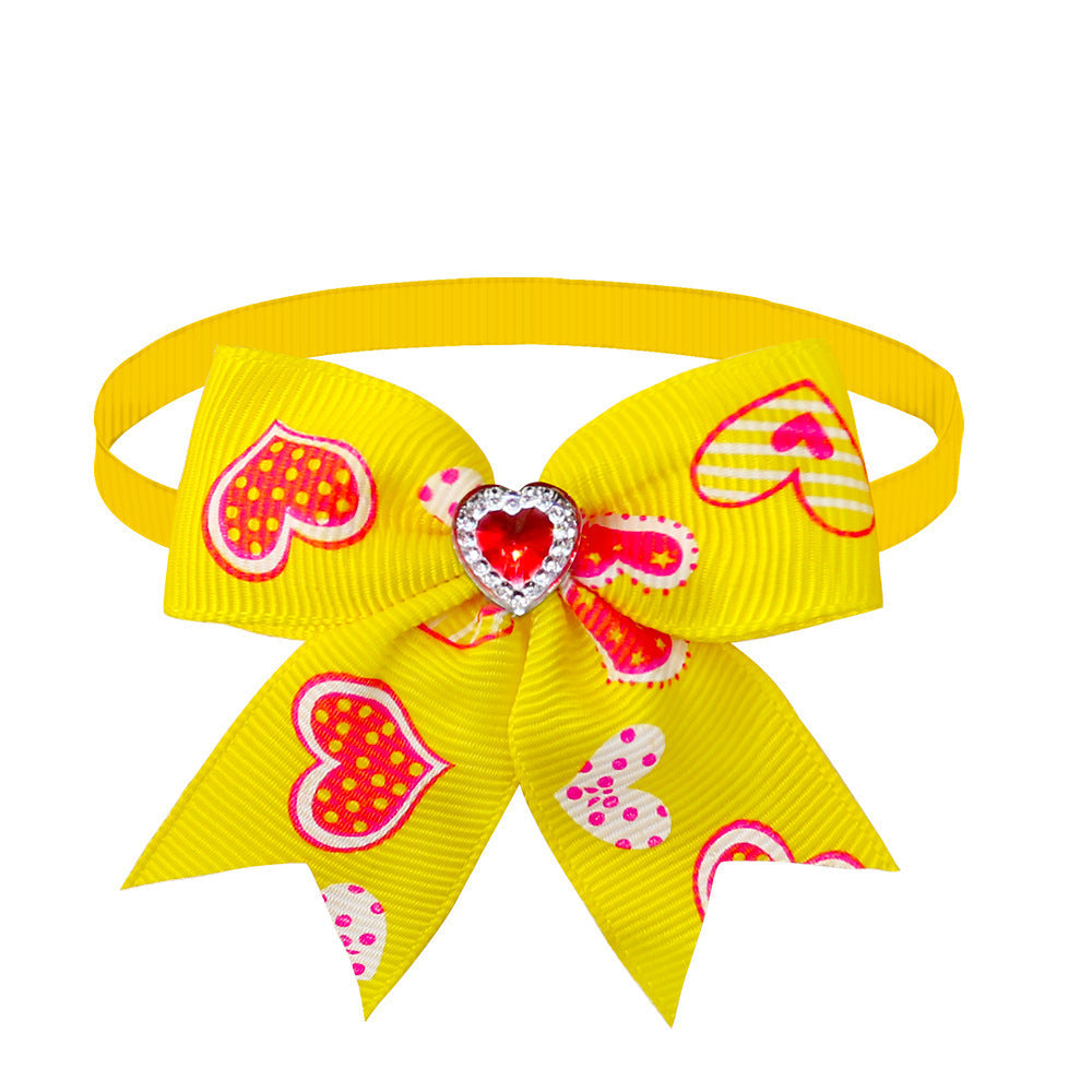 JMT-120778 Pet Love Candy Color Diamond Bow Tie for Pets - Polyester Spring & Autumn Accessory