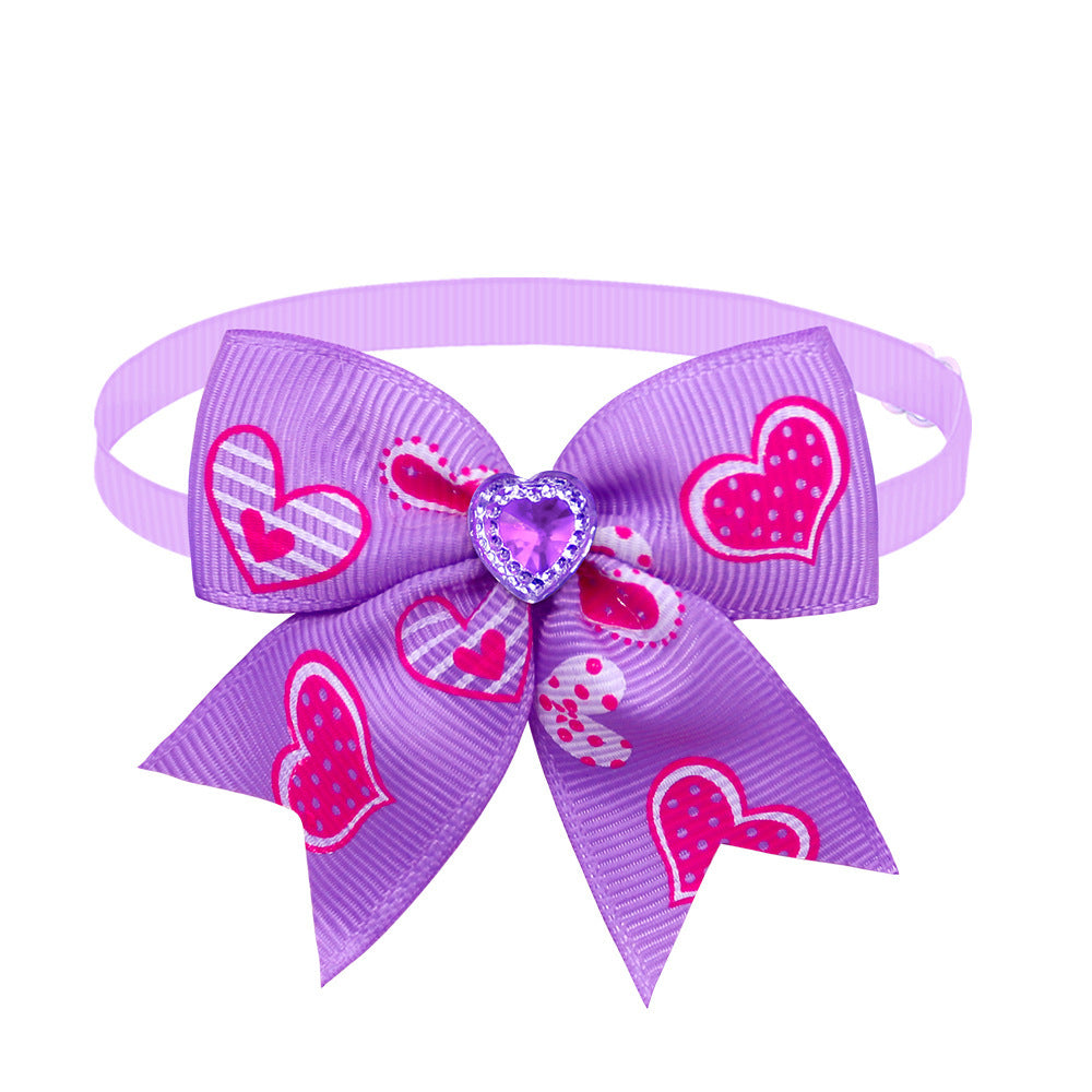 JMT-120778 Pet Love Candy Color Diamond Bow Tie for Pets - Polyester Spring & Autumn Accessory