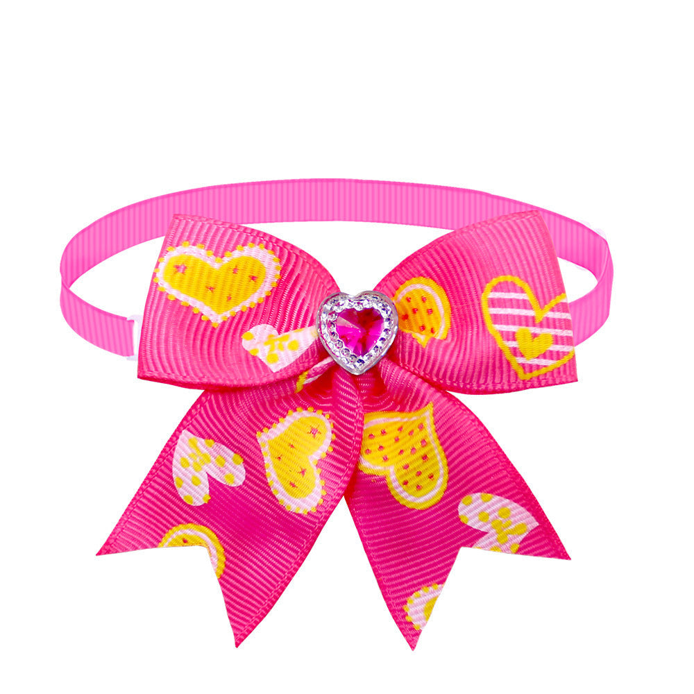 JMT-120778 Pet Love Candy Color Diamond Bow Tie for Pets - Polyester Spring & Autumn Accessory