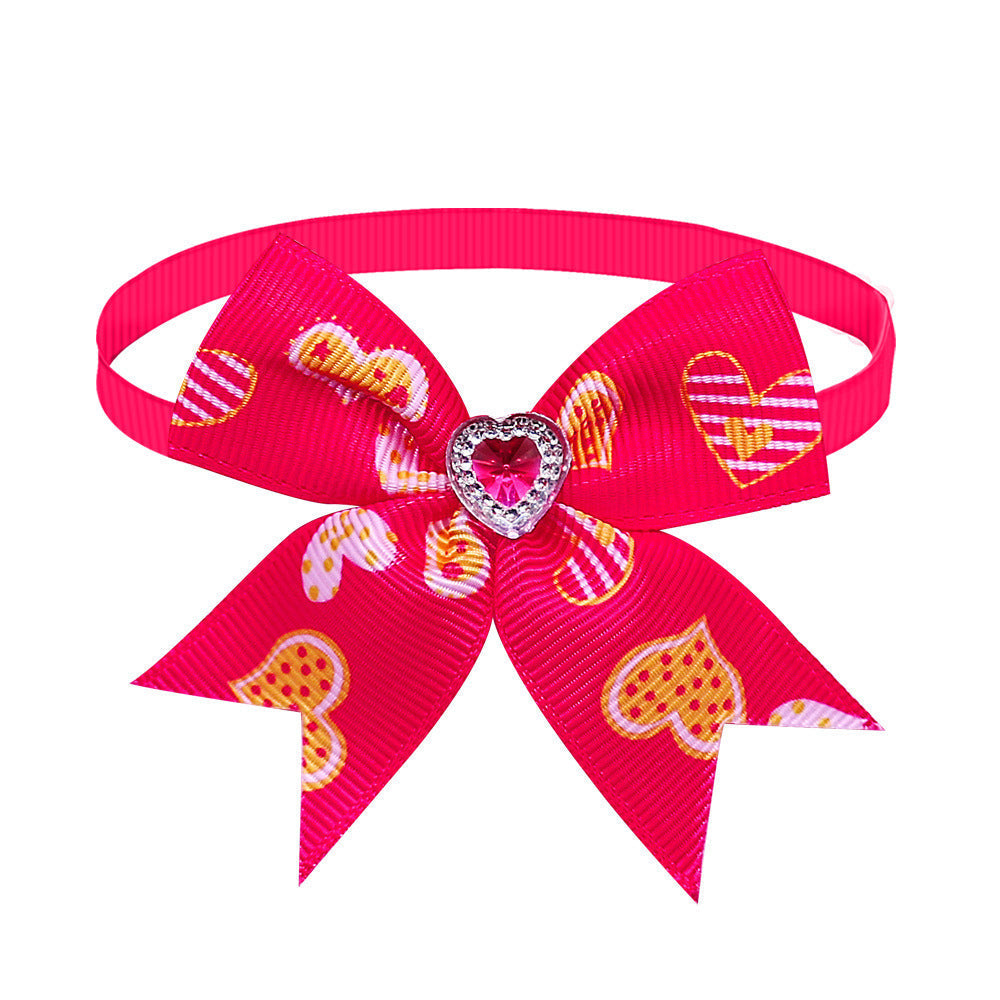 JMT-120778 Pet Love Candy Color Diamond Bow Tie for Pets - Polyester Spring & Autumn Accessory