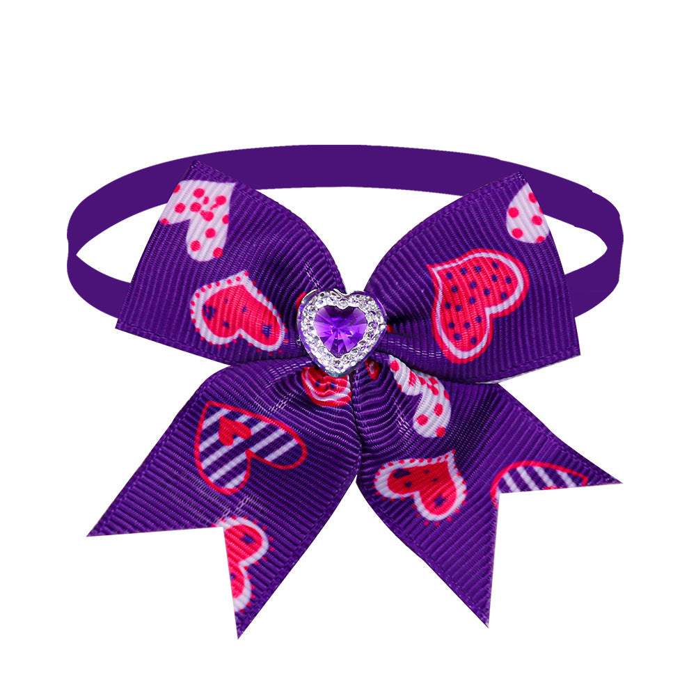 JMT-120778 Pet Love Candy Color Diamond Bow Tie for Pets - Polyester Spring & Autumn Accessory