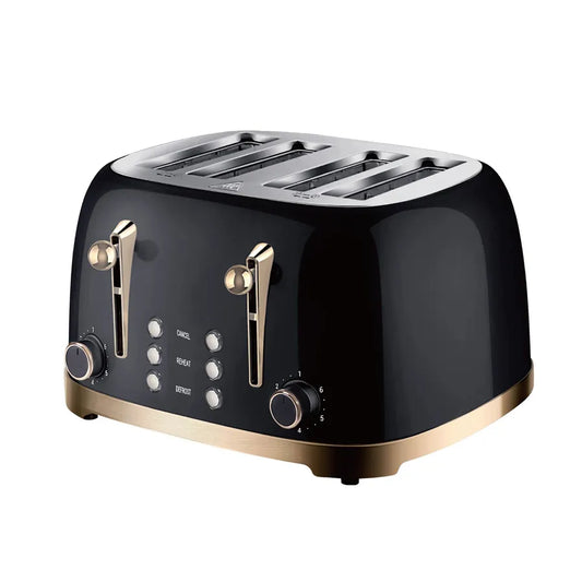 KTX-845907 Vintage Stainless Steel 4-Slice Waffle and Bread Toaster, Electric Kitchen Appliance