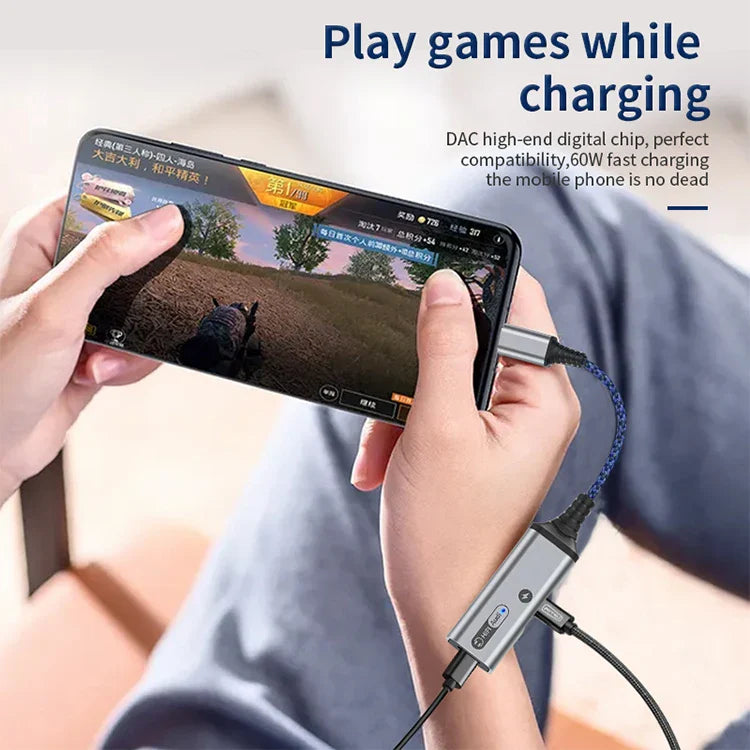 KTX-691283 2 in 1 USB C Headphone and Charger Adapter for iPhone 15/15 Pro and Samsung Devices