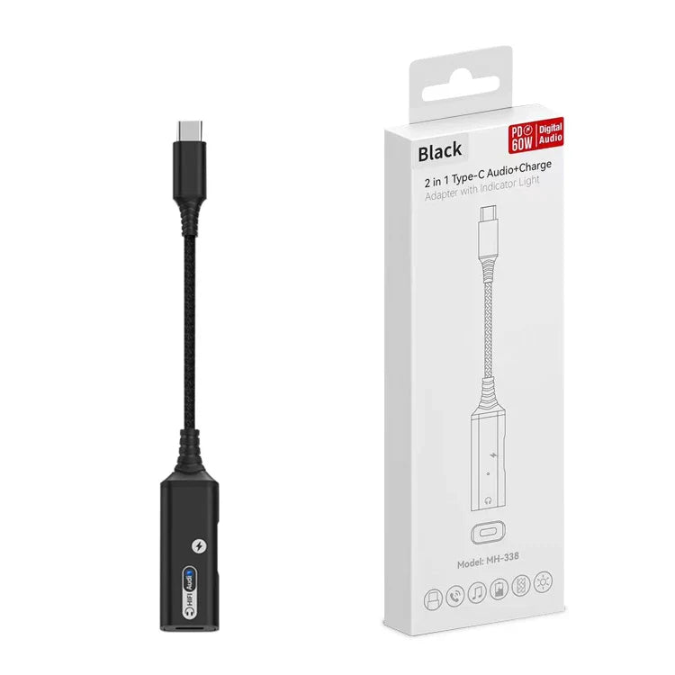 KTX-691283 2 in 1 USB C Headphone and Charger Adapter for iPhone 15/15 Pro and Samsung Devices