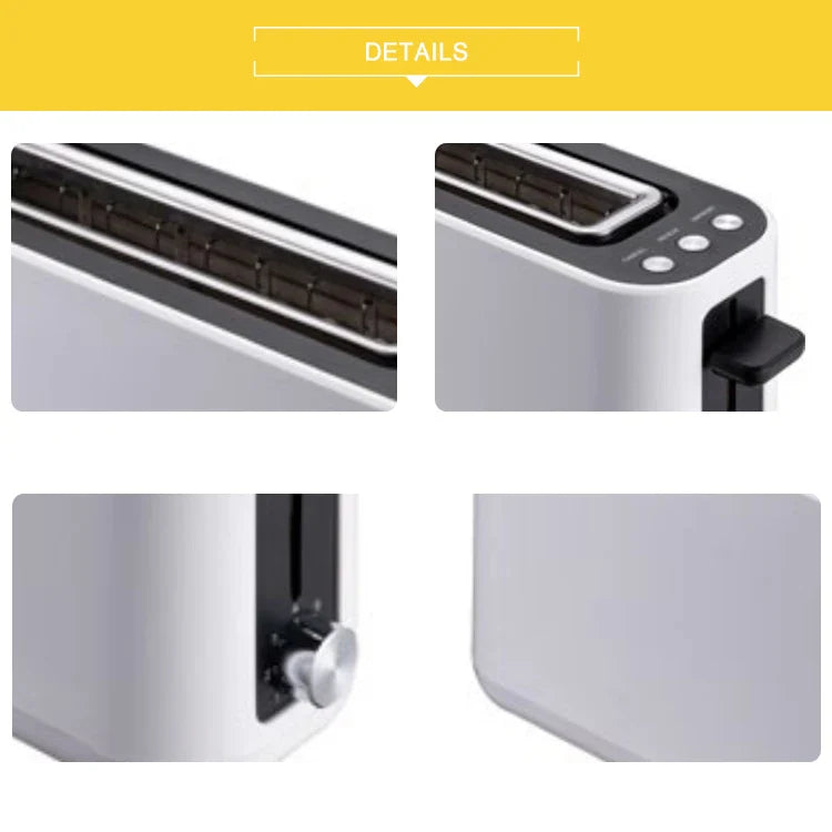 KTX-894483 2-Slice Smokeless Electric Toaster - 900W Long Slot Design for Efficient Toasting in Home Kitchens