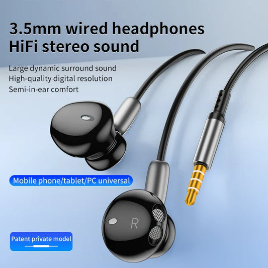 KTX-830355 Universal Wired Earbuds with Microphone and Enhanced Bass for Android Devices