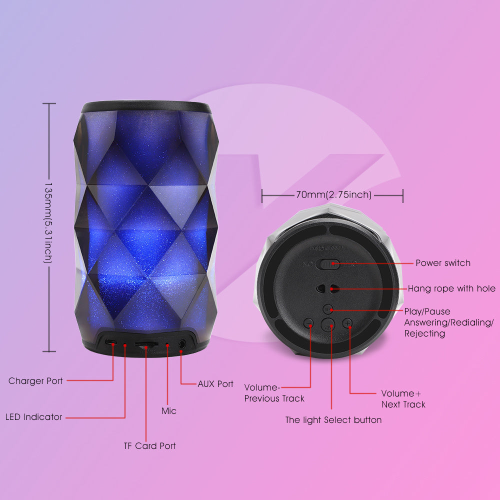 KTX-479443 Crystal Coke Can Shaped Bluetooth Speaker Lantern with Touch Control and Starry Sky Lighting Effect