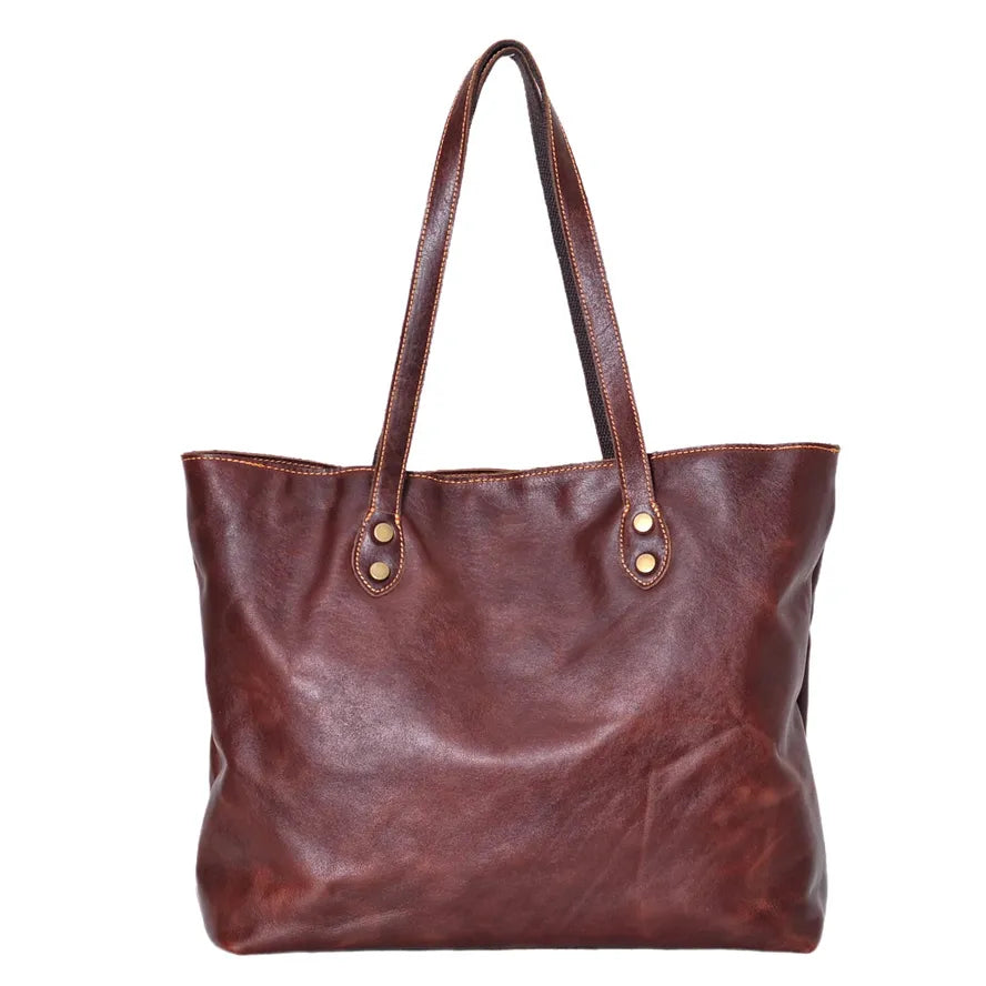 KTX-054035 Custom Vintage Genuine Leather Tote Bag for All Seasons