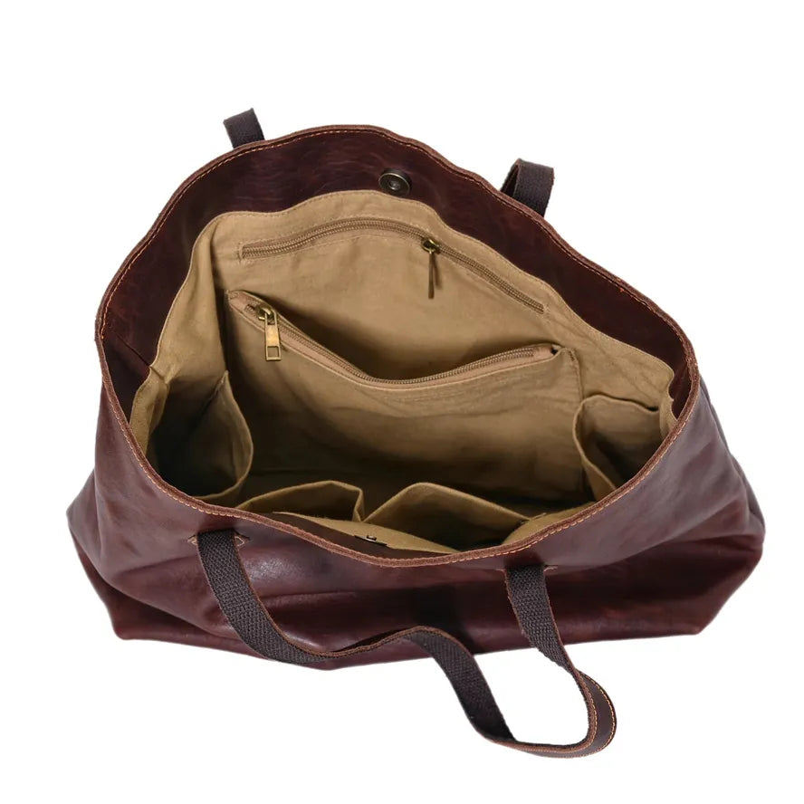 KTX-054035 Custom Vintage Genuine Leather Tote Bag for All Seasons