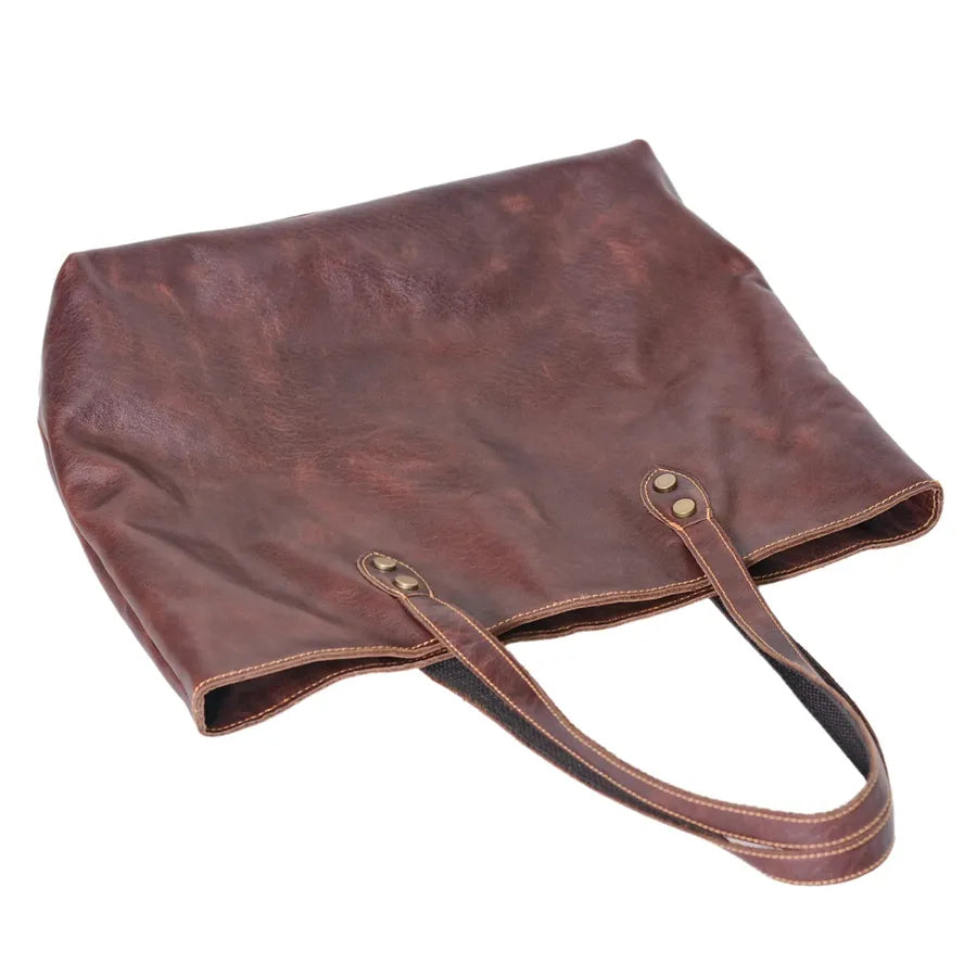 KTX-054035 Custom Vintage Genuine Leather Tote Bag for All Seasons