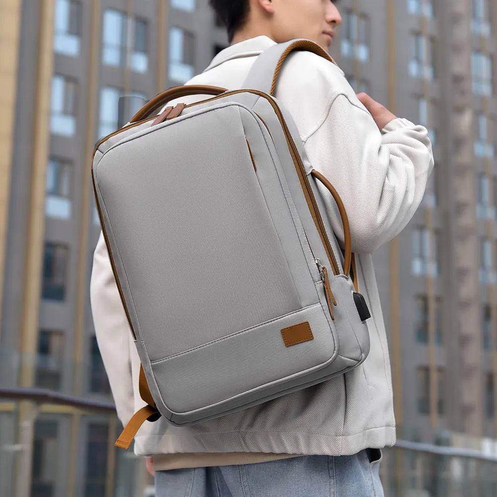 KTX-651923 Lightweight Waterproof Expandable Laptop Backpack with Breathable Shoulder Straps and USB Port