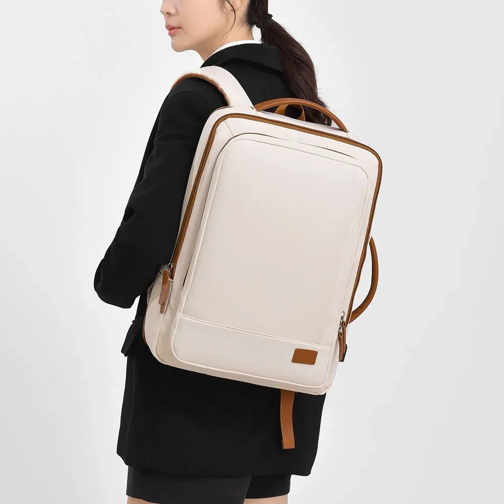 KTX-651923 Lightweight Waterproof Expandable Laptop Backpack with Breathable Shoulder Straps and USB Port