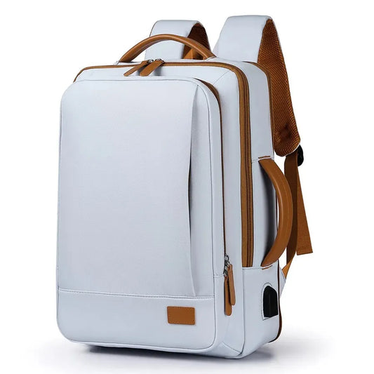 KTX-651923 Lightweight Waterproof Expandable Laptop Backpack with Breathable Shoulder Straps and USB Port