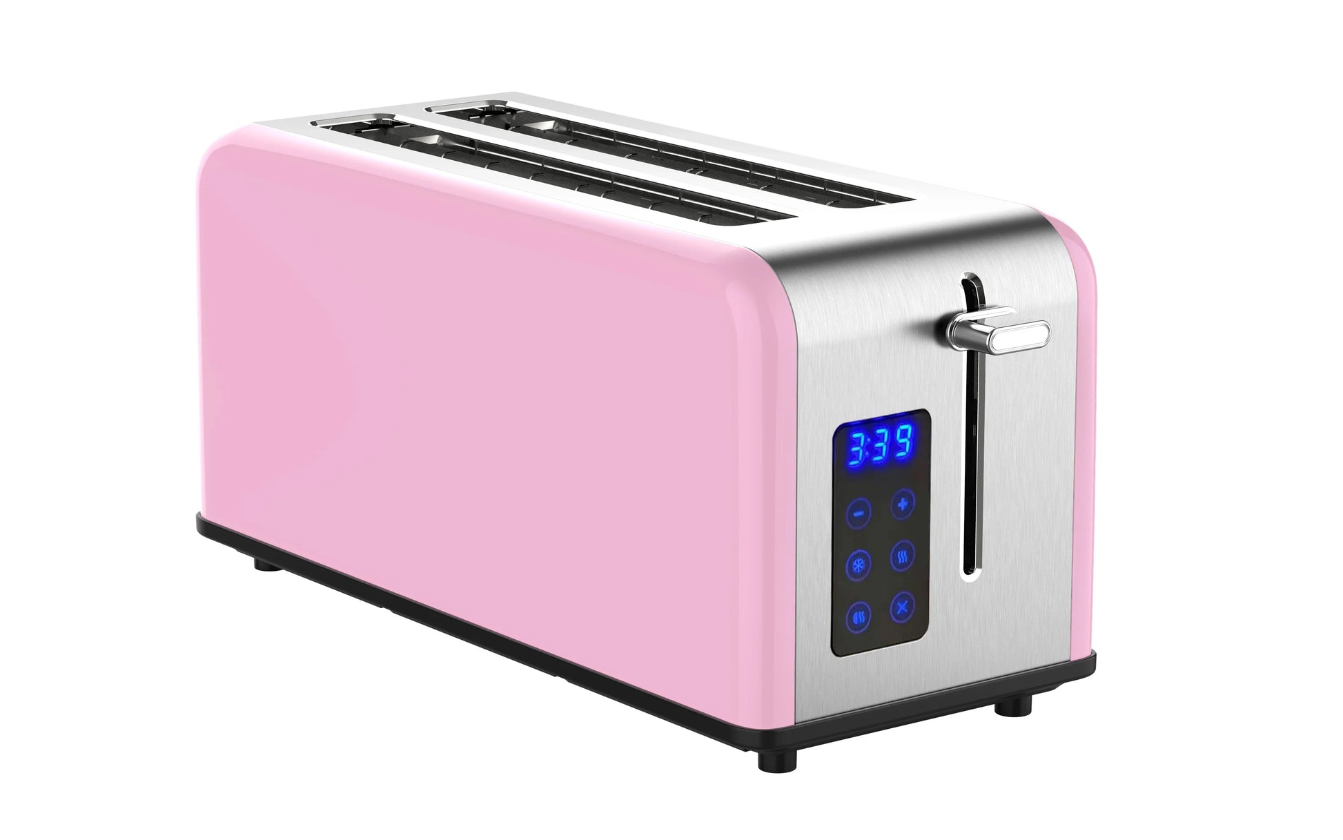 KTX-288851 Retro 4-Slice Stainless Steel Toaster with Dust Cover for Modern Kitchens