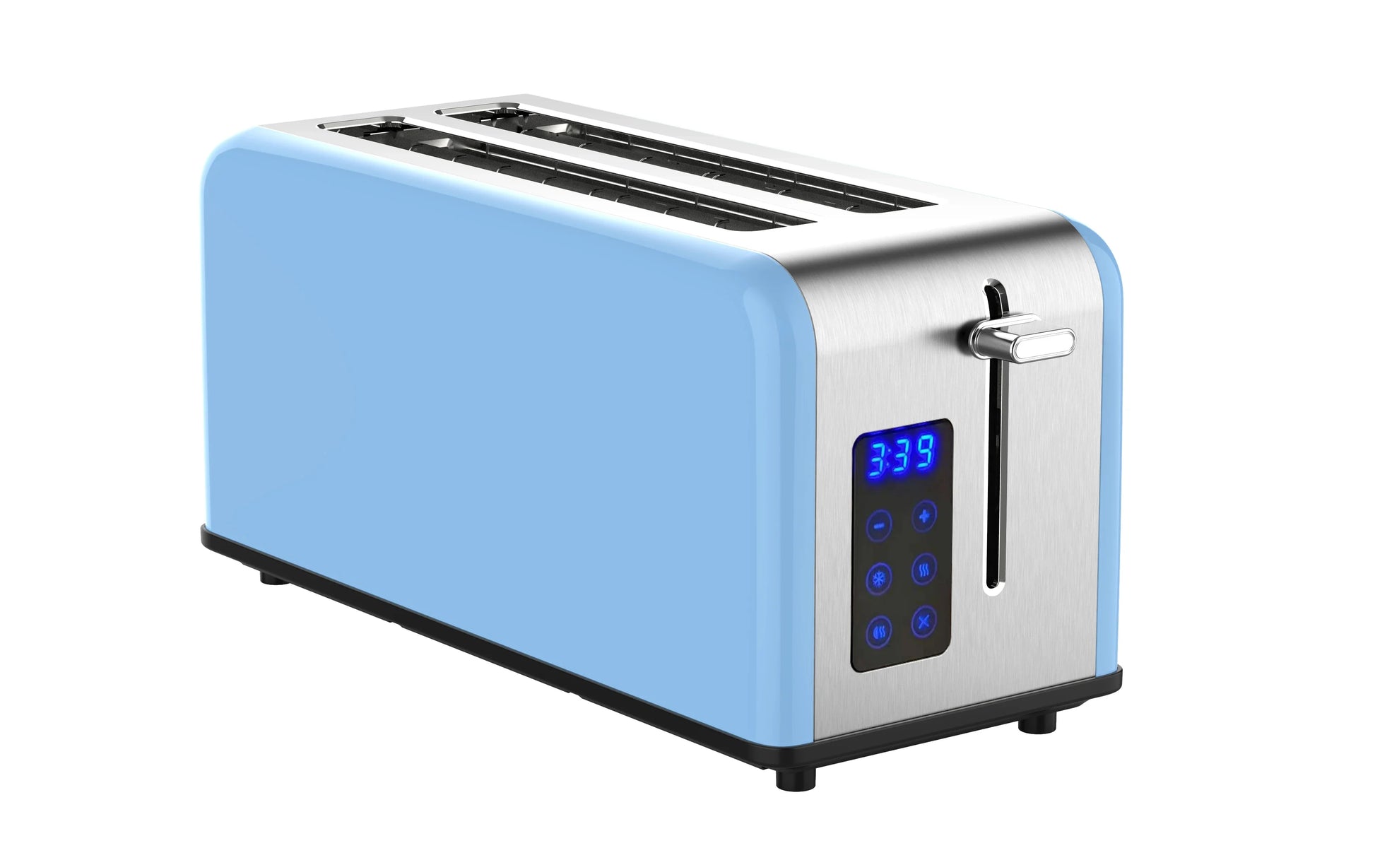 KTX-288851 Retro 4-Slice Stainless Steel Toaster with Dust Cover for Modern Kitchens