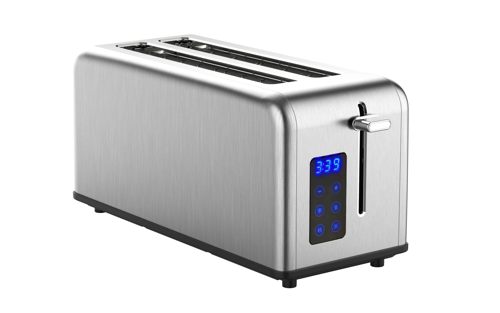 KTX-288851 Retro 4-Slice Stainless Steel Toaster with Dust Cover for Modern Kitchens