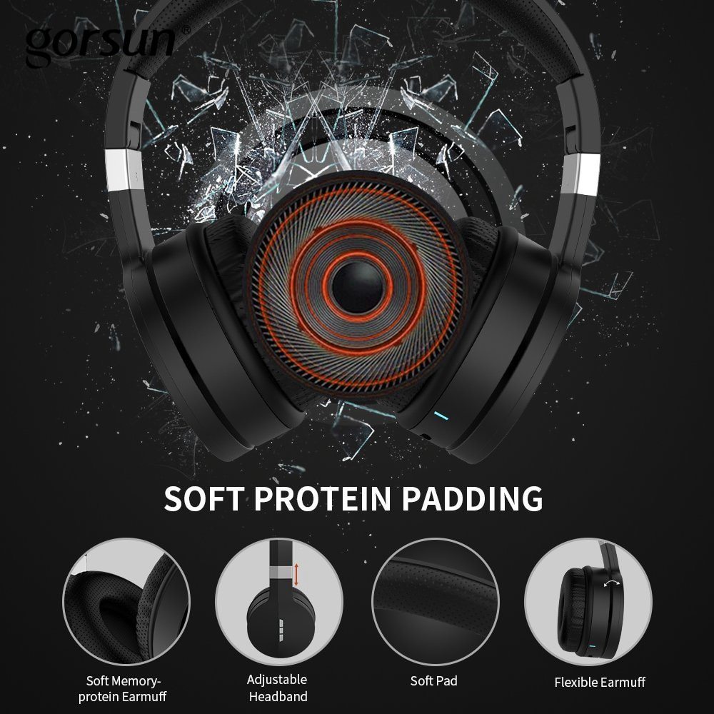 KTX-656339 Wireless Folding Stereo Bluetooth Headset with Deep Noise Reduction and TF Card Support
