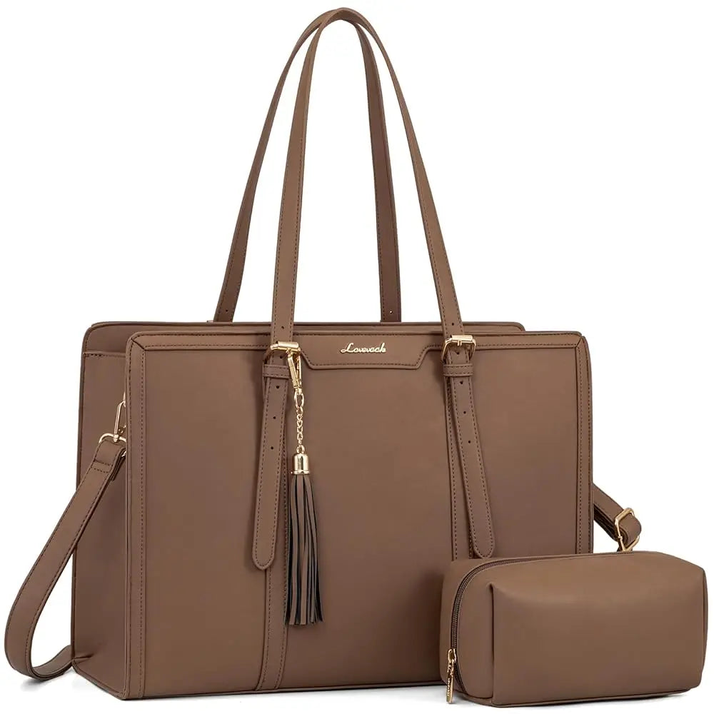 KTX-229715 Stylish 2-Piece Set PU Leather and Canvas Tote Bag for School, Shopping, and Casual Use, Versatile Crossbody and Shoulder Design for Women