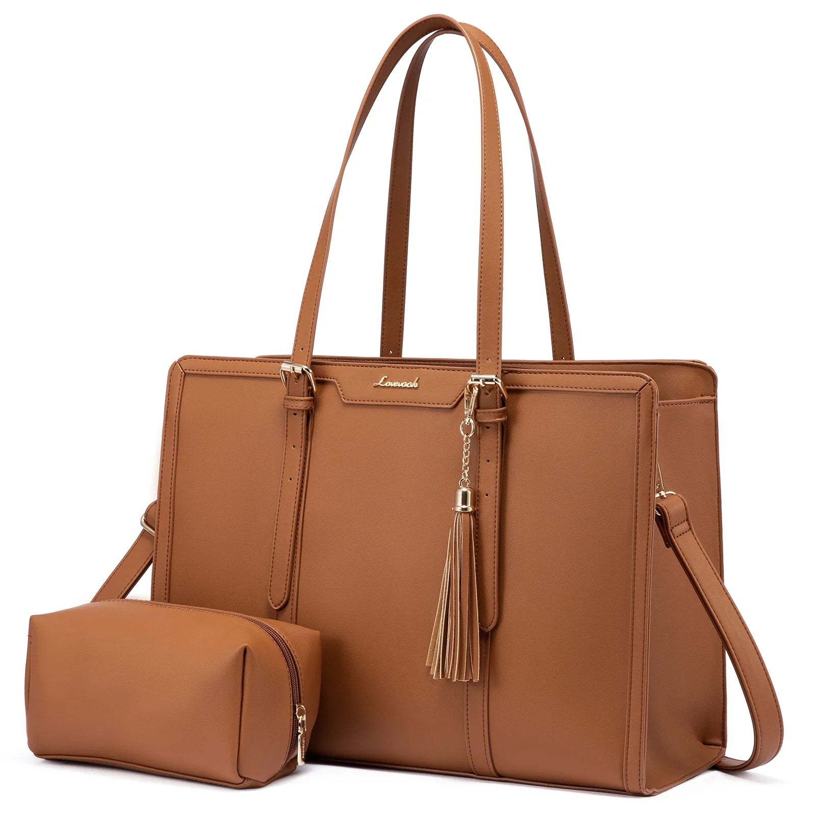 KTX-229715 Stylish 2-Piece Set PU Leather and Canvas Tote Bag for School, Shopping, and Casual Use, Versatile Crossbody and Shoulder Design for Women