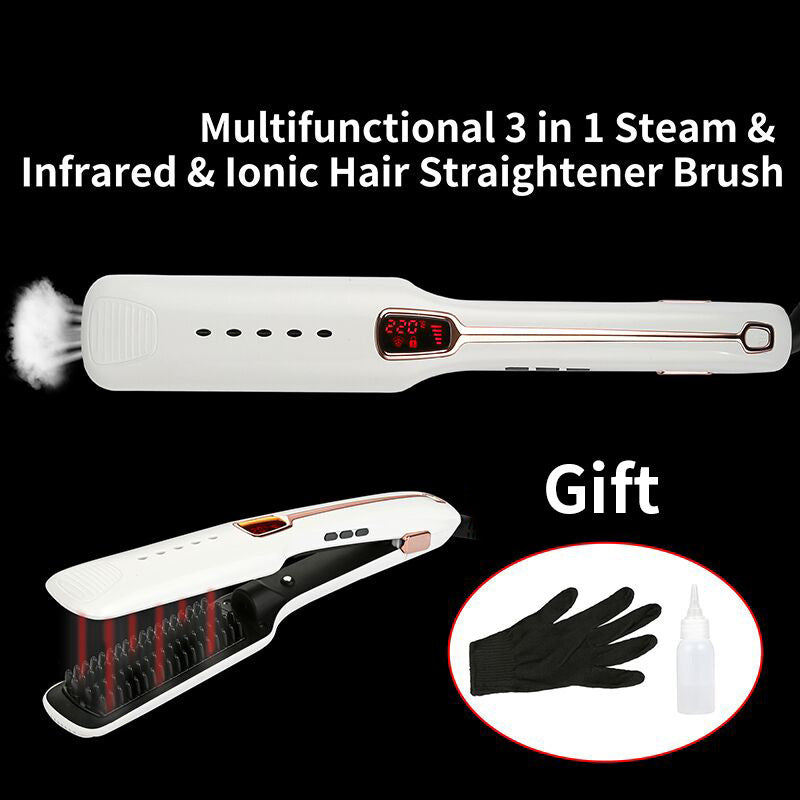 KTX-582291 Multifunctional Negative Ion Infrared Steam Hair Straightening Comb with Self-Locking Feature and Temperature Control