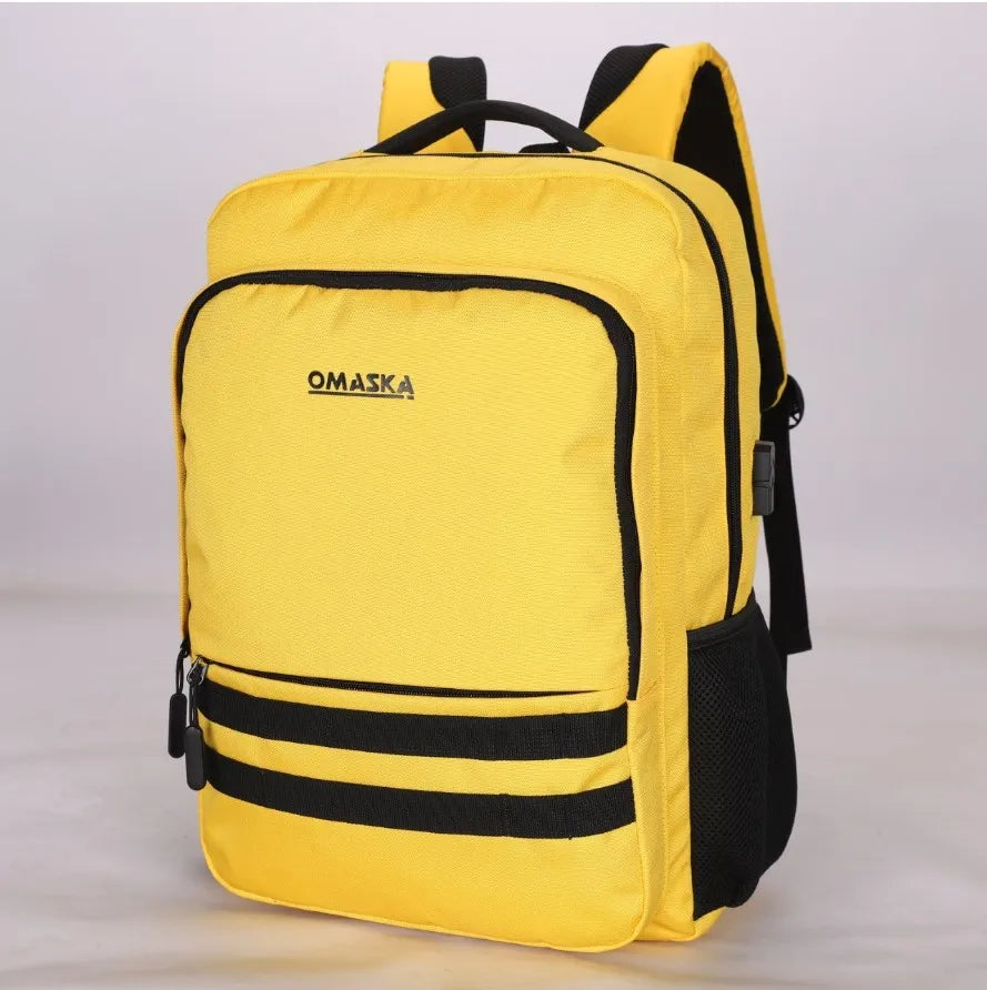 KTX-245203 Nylon Waterproof 17-Inch Laptop Backpack with USB Charging Port and Multi-Pocket Design