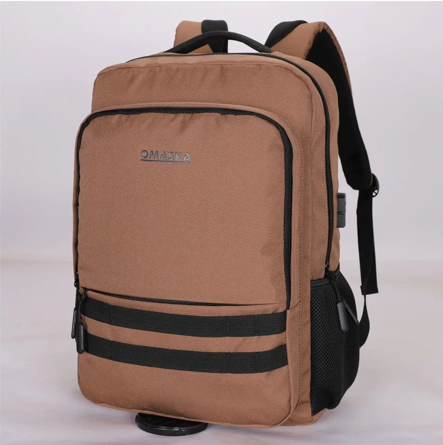 KTX-245203 Nylon Waterproof 17-Inch Laptop Backpack with USB Charging Port and Multi-Pocket Design