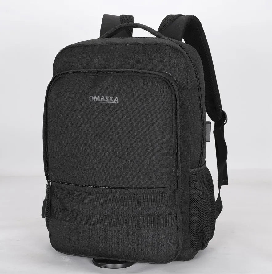 KTX-245203 Nylon Waterproof 17-Inch Laptop Backpack with USB Charging Port and Multi-Pocket Design