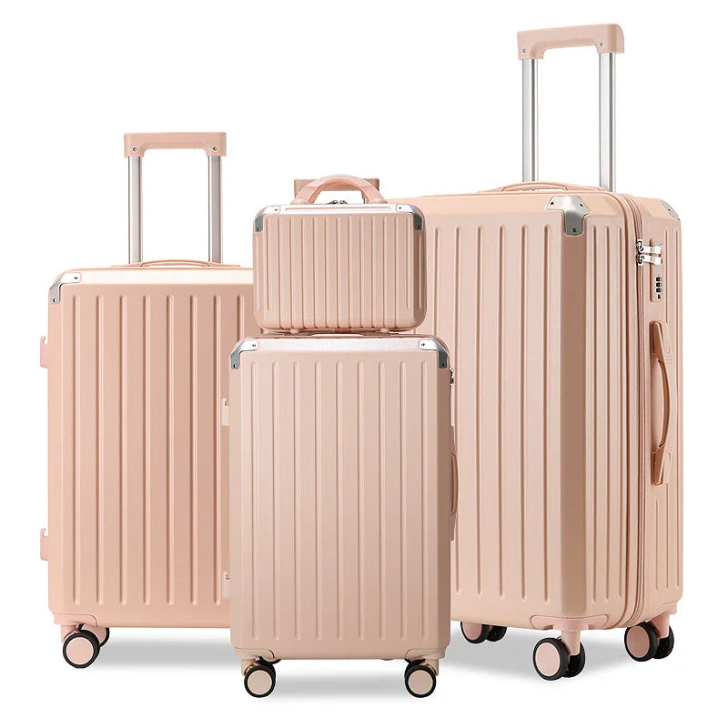 KTX-998035 Stylish Girl's Travel Suitcase with Aluminium Wheels and Cup Holder, Durable PC ABS Trolley for Kids