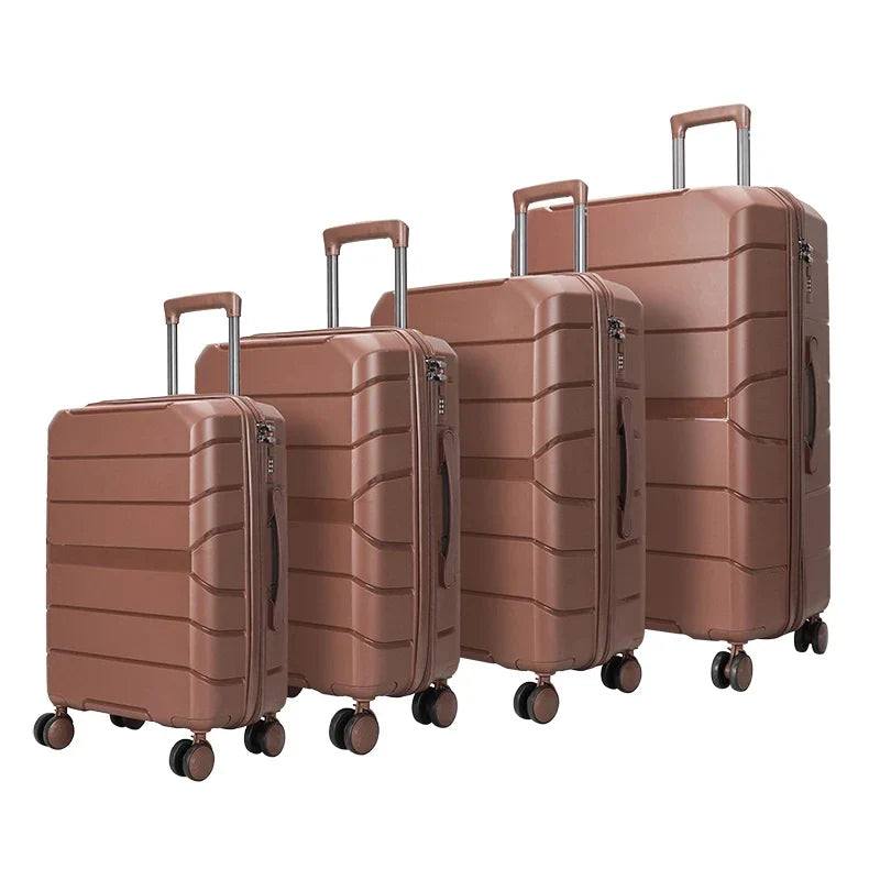 KTX-751699 4-Piece Multifunctional PP Trolley Luggage Set for Travel - 14, 20, 24, and 28 Inch Sizes