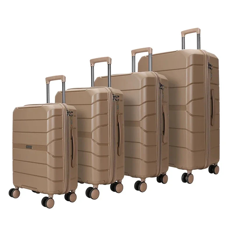 KTX-751699 4-Piece Multifunctional PP Trolley Luggage Set for Travel - 14, 20, 24, and 28 Inch Sizes