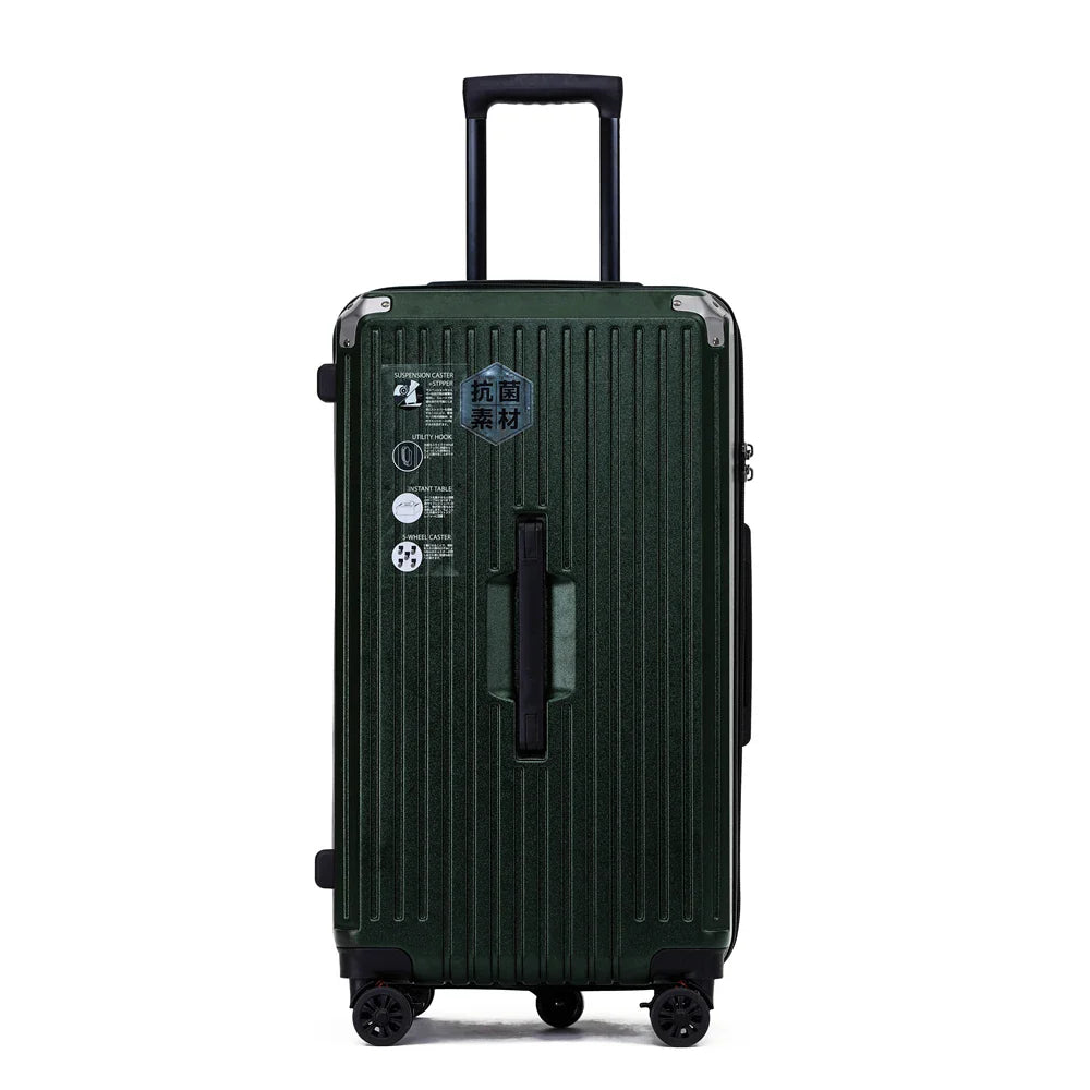 KTX-357331 White Carry-On Suitcase Luggage Trolley Bag with Smooth Rolling Wheels